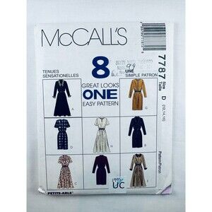 McCalls Sewing Pattern 7787 Misses Dresses 8 Variations Sz 12-16 UNCUT 1995